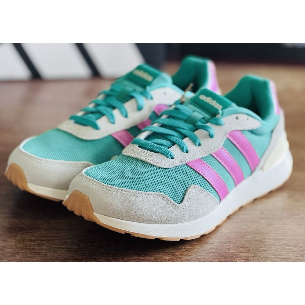 Women’s Size 8.5 adidas Run 60s 4.0 Semi Court Green Bliss Pink JR6631 NIB
